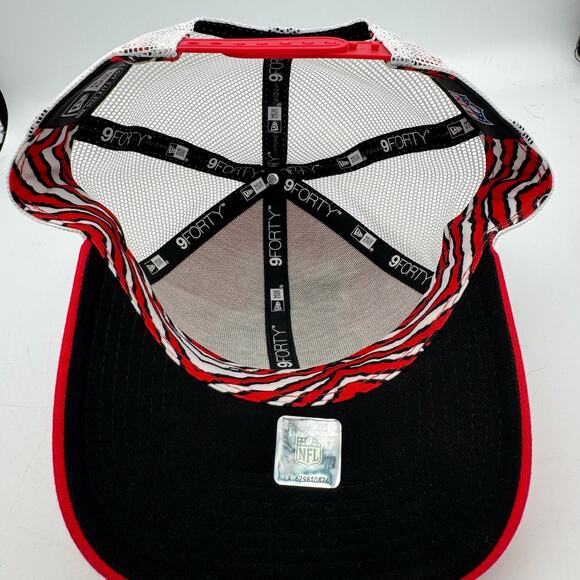 New Era Kansas City Chiefs Mesh Snapback Hat Red White 9FORTY NFL Trucker Cap - Picture 8 of 12